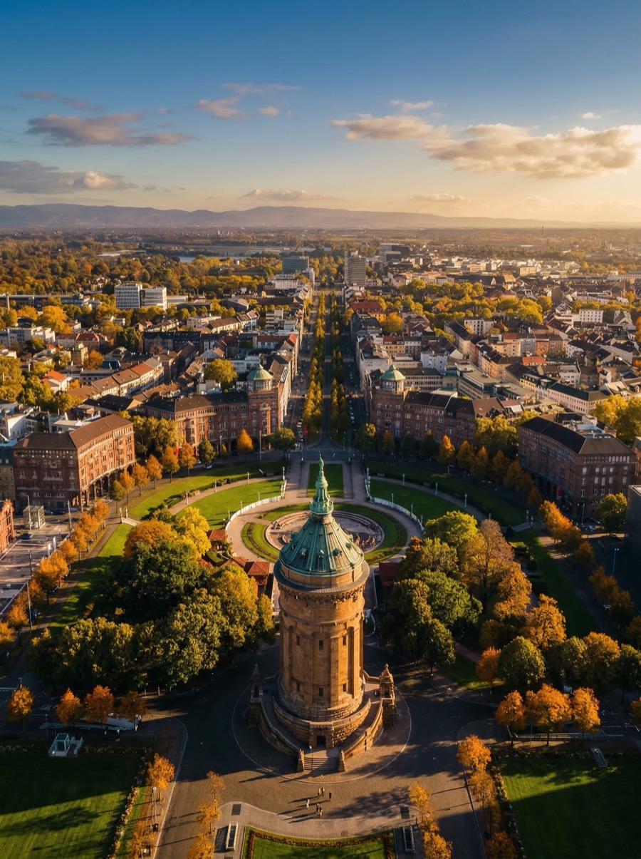 Mannheim Wasserturm — Luftaufnahme